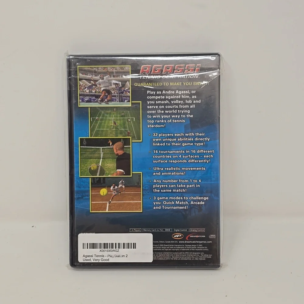 Agassi: Tennis‎ Generation (PlayStation 2 PS2) CIB video game